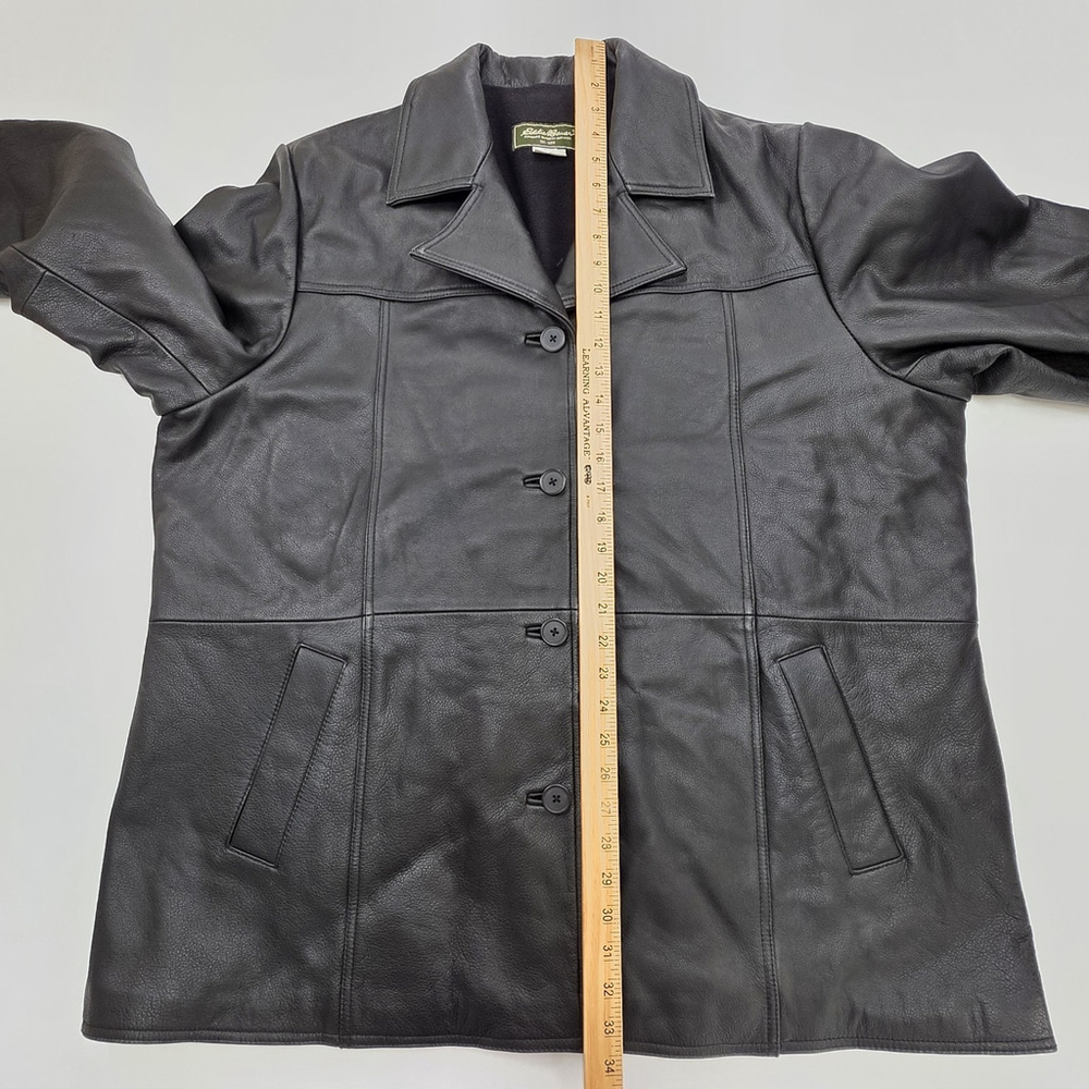 Quiet Luxury Eddie Bauer Leather Car Coat Men’s XL/XXL Black Rare SAMPLE... - Picture 7 of 10